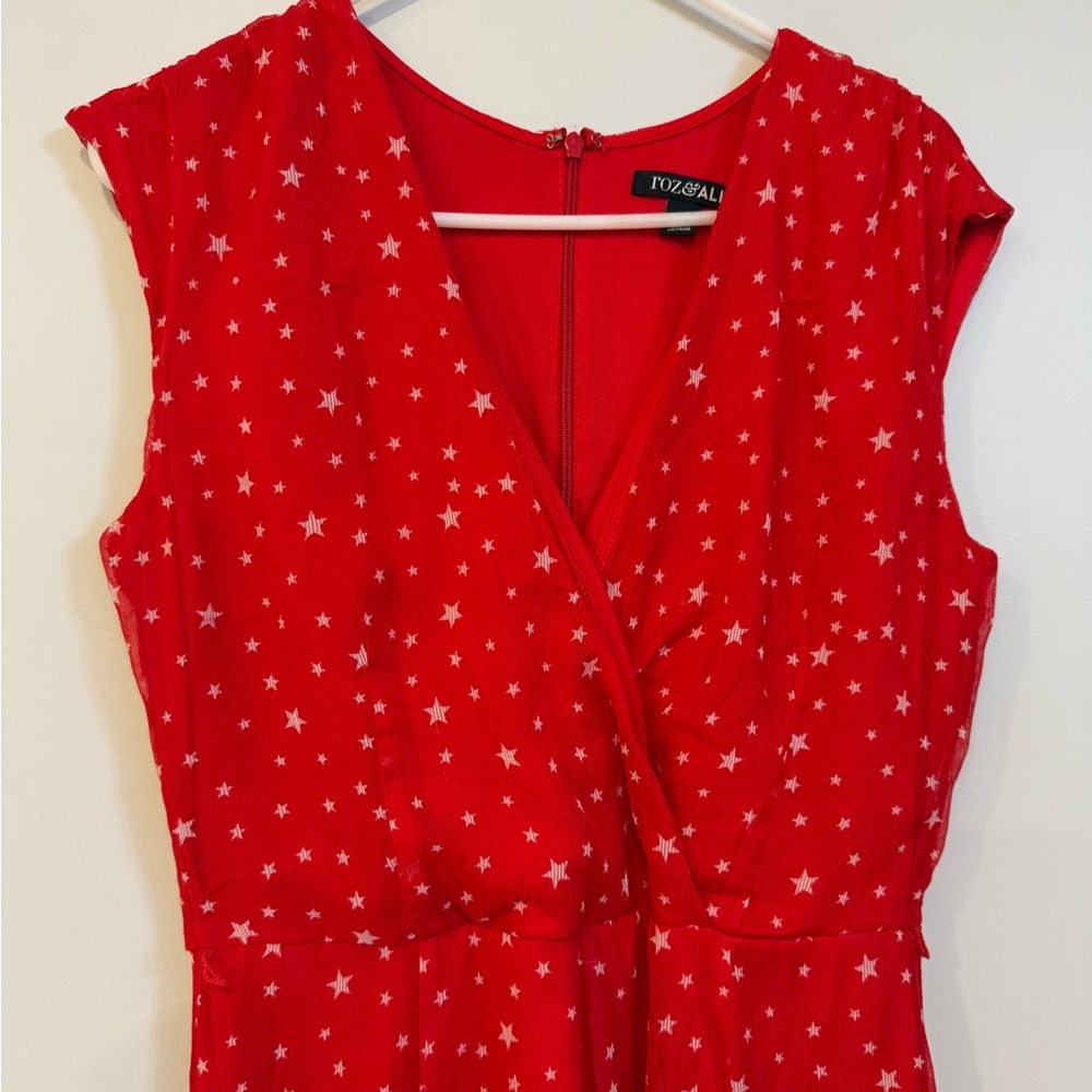 YOZABU Red Star Print Dress